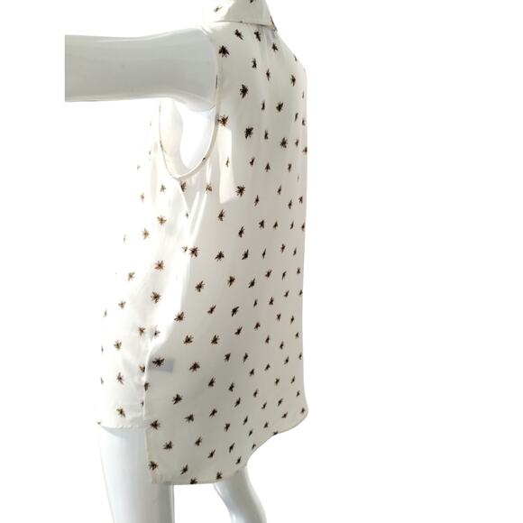 Label Rachel Roy Women's M Bumble Bee Button Down Sleeveless High Low Tunic Top - Picture 3 of 9